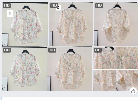 Áo somi hoa cho nữ- 62648(Chốt hàng: trước 24h ngày 09/6)