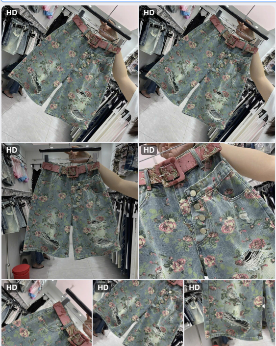 Quần short jeans hoa-62876(Chốt hàng: trước 24h ngày 16/6)