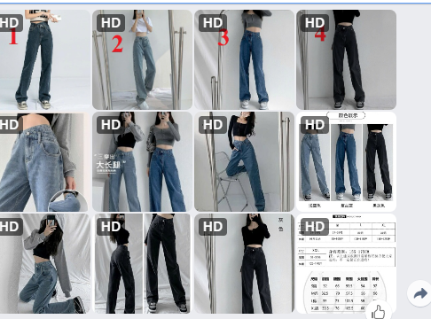 Quần jeans suông cạp chéo -62890(Chốt hàng: trước 24h ngày 16/6)