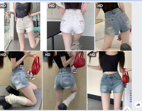 Quần short jeans túi thêu nơ nữ -62917(Chốt hàng: trước 24h ngày 17/6)
