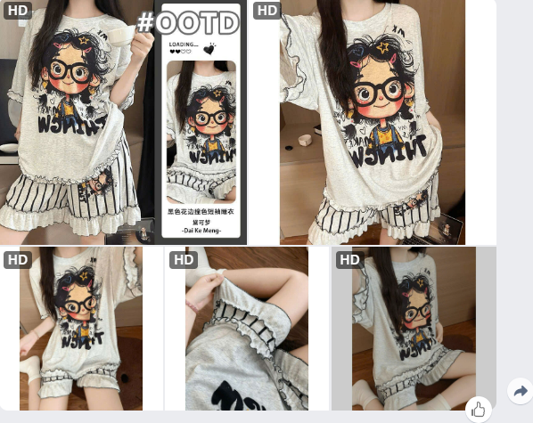 Bộ mặc nhà cute-62924(Chốt hàng: trước 24h ngày 17/6)