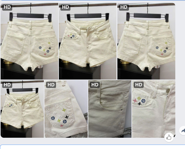 Quần short trắng túi thêu-62926(Chốt hàng: trước 24h ngày 17/6)