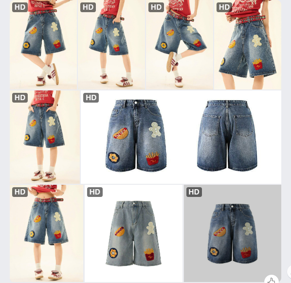 Quần short jeans hamburger-62932(Chốt hàng: trước 24h ngày 17/6)