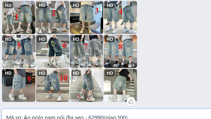 BST quần short jeans cho BT- 62989(Chốt hàng: trước 24h ngày 19/6)