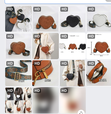 Túi trái tim vân hoa - 63081(Chốt hàng: trước 24h ngày 24/6)