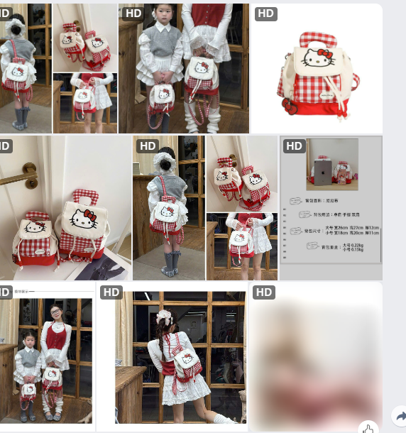 Balo HelloKitty-63085 (Chốt hàng: trước 24h ngày 24/6)