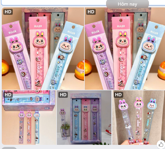 Set 6c thước kẻ Labubu-63234(Chốt hàng: trước 24h ngày 29/6)