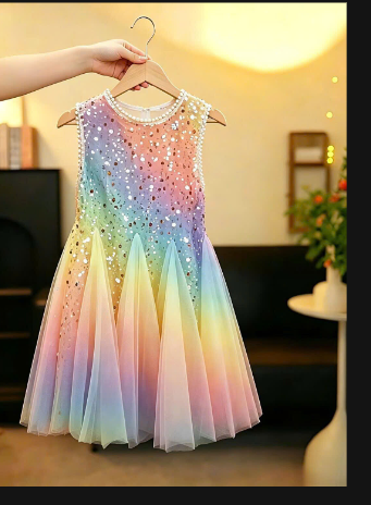 Váy công chúa cầu vồng bé gái – 74493(Chốt hàng: trước 24h ngày 6/6)
