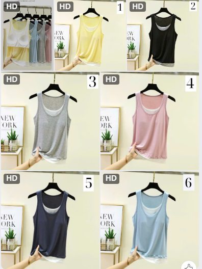 Áo ba lỗ nữ kèm bra– 74561(Chốt hàng: trước 24h ngày 8/6)