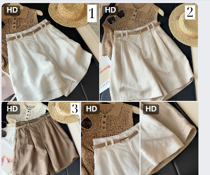 Quần short ống rộng nữ kèm belt – 74593 (Chốt hàng: trước 24h ngày 9/6)
