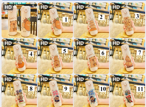 Bình giữ nhiệt Capypara cute - 63546(Chốt hàng: trước 24h ngày 07/7)