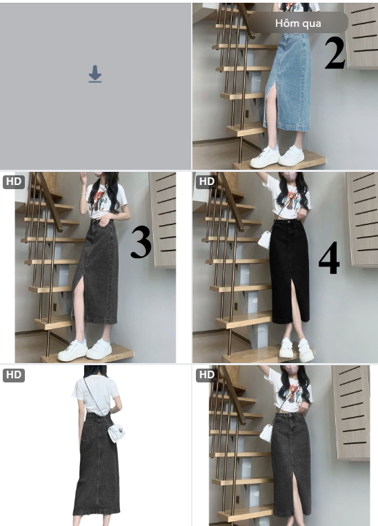 Chân váy jeans chữ A dáng dài xẻ tà -63557(Chốt hàng: trước 24h ngày 07/7)
