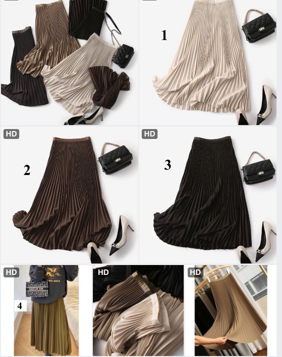 Chân váy midi dập ly Đ6- 63562 (Chốt hàng: trước 24h ngày 07/7)