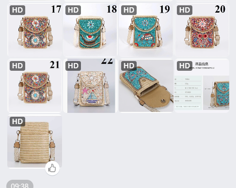Túi đính cườm-63568(Chốt hàng: trước 24h ngày 08/7)(TỪ MÀU 19 ĐẾN MÀU 22)