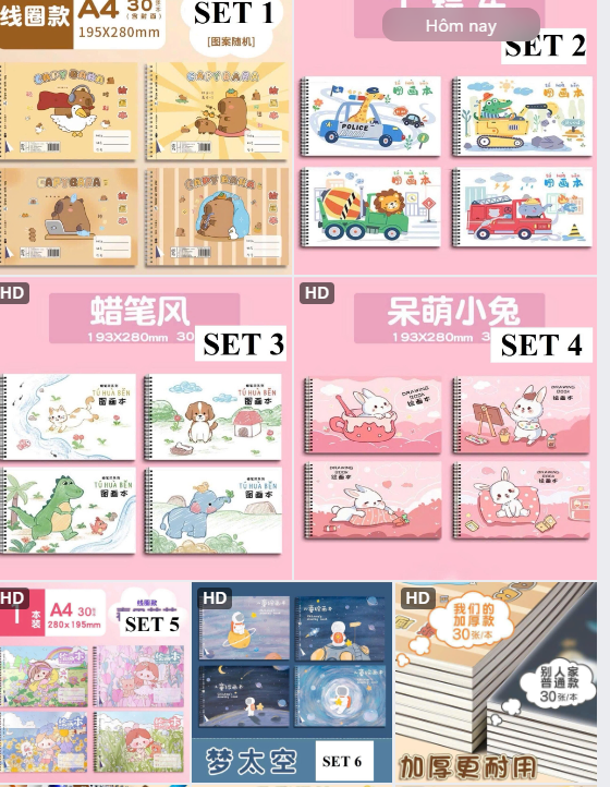 Set vở vẽ A4- 63573 (Chốt hàng: trước 24h ngày 08/7)