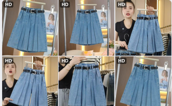 Quần short jeans ống rộng cho BG-63618(Chốt hàng: trước 24h ngày 09/7)