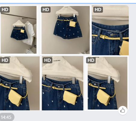 Set quần short jeans hoa cúc + thắt lưng -63628(Chốt hàng: trước 24h ngày 09/7)