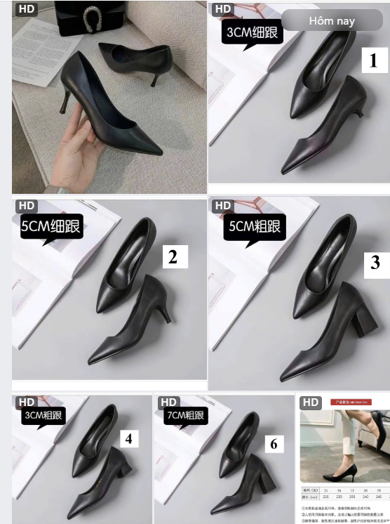 Giầy đen công sở- 64022(Chốt hàng: trước 24h ngày 19/7)