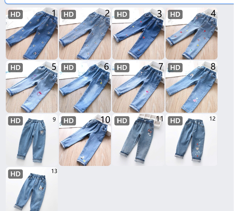 Mã sp: Quần jeans họa tiết cho bé gái – 77885 (giao 279) ⏰ Chốt hàng: trước 24h ngày 10/9