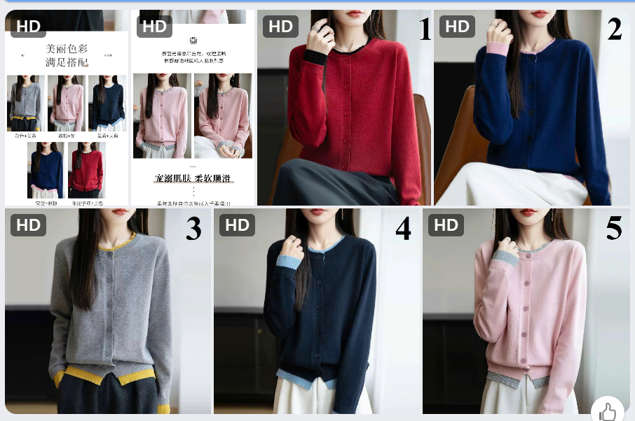 Mã sp: Áo len cardigan phối màu–77907 (giao 179) ⏰ Chốt hàng: trước 24h ngày 11/9