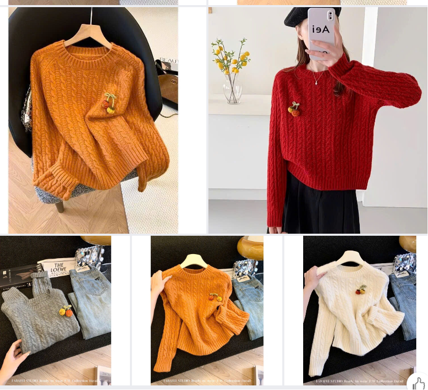 Mã sp: Áo len vặn thừng nữ - 79129 (giao 169) ⏰ Chốt hàng: trước 24h ngày 24/10