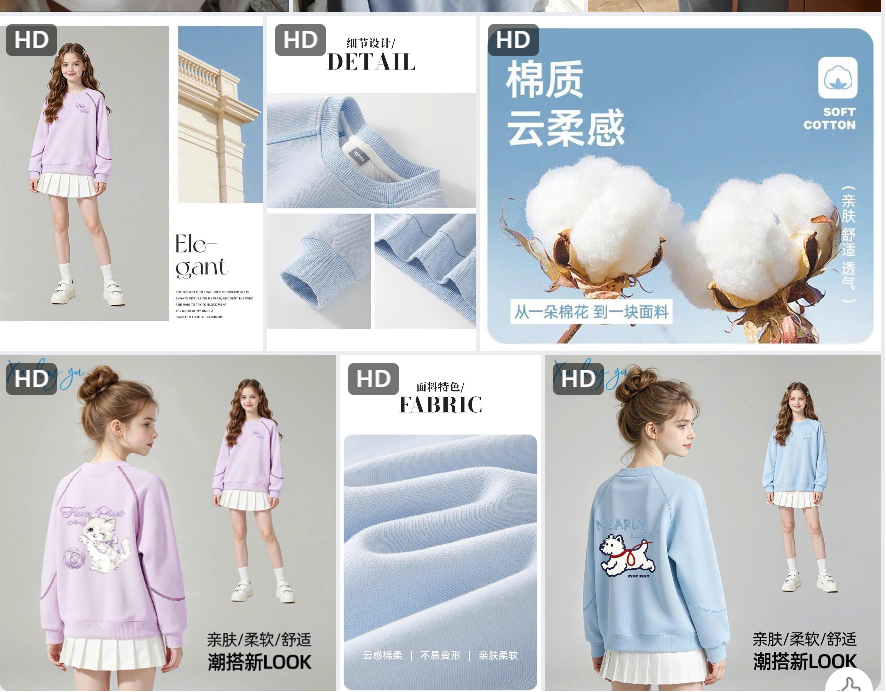 Mã sp: Áo nỉ cotton cute cho bé gái – 79466 ( giao 189) ⏰ Chốt hàng: trước 24h ngày 29/10